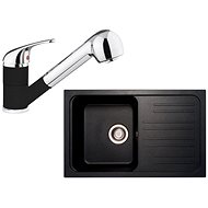 SINKS CLASSIC 740 Metalblack + Capri 4 S - 74 Metalblack - Kitchen Sink and Tap Set