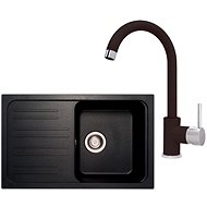 SINKS CLASSIC 740 Metalblack + MIX 35 - 93 Marone - Kitchen Sink and Tap Set