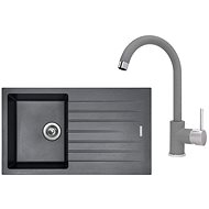 SINKS PERFECTO 860 Titanium + MIX 35 - 72 Titanium - Kitchen Sink and Tap Set