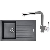 SINKS PERFECTO 860 Titanium + MIX 3 P - 72 Titanium - Kitchen Sink and Tap Set