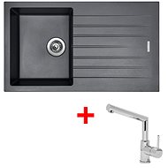 SINKS PERFECTO 860 Titanium + MIX 350 P glossy - Kitchen Sink and Tap Set