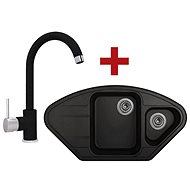 SINKS LOTUS 960.1 Granblack + MIX 35 - 30 Granblack - Kitchen Sink and Tap Set