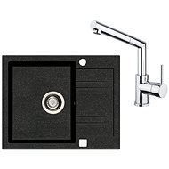 SINKS LINEA 600 Granblack + MIX 350 P glossy - Kitchen Sink and Tap Set