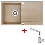 SINKS RAPID 780 Beige + MIX 350 P glossy - Kitchen Sink and Tap Set
