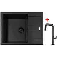 Sinks Amanda 650 Bl Nanoblack + Eva P Nanoblack - Kitchen Sink and Tap Set