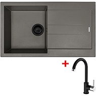 Amanda 860 Bl Nanotruffle + Mix 35 Nanoblack Sinks - Kitchen Sink and Tap Set