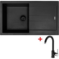 Sinks Amanda 860 Bl Nanoblack + Mix 35 Nanoblack - Kitchen Sink and Tap Set