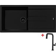 Sinks Amanda 990 Bl Nanoblack + Eva P Nanoblack - Kitchen Sink and Tap Set