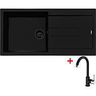 Sinks Amanda 990 Bl Nanoblack + Mix 35 Nanoblack - Kitchen Sink and Tap Set
