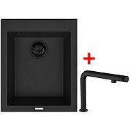 Sinks Cube 410 Bl Nanoblack + Comforta Nanoblack - Kitchen Sink and Tap Set