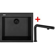 Sinks Cube 560 Bl Nanoblack + Comforta Nanoblack - Kitchen Sink and Tap Set