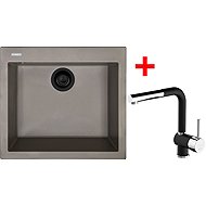 Sinks Cube 560 Bl Nanotruffle + Mix 3 P Nanoblack - Kitchen Sink and Tap Set