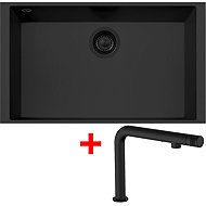 Sinks Cube 690u Bl Nanoblack + Comforta Nanoblack - Kitchen Sink and Tap Set