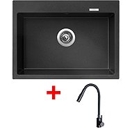 Sinks Maximo 680 Metalblack + Elasta S Matt Black - Kitchen Sink and Tap Set