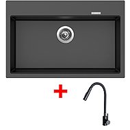 Sinks Maximo 780 Metalblack + Elasta S Matt Black - Kitchen Sink and Tap Set