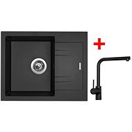 Sinks LINEA 600 Metalblack + Elka black matt - Kitchen Sink and Tap Set