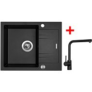 Sinks LINEA 600 XC Metalblack + Elka black matt - Kitchen Sink and Tap Set