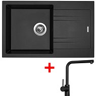 Sinks LINEA 780 Metalblack + Elka black matt - Kitchen Sink and Tap Set