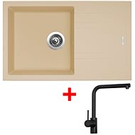 Sinks LINEA 780 Sahara + Elka black matt - Kitchen Sink and Tap Set