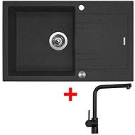 Sinks LINEA 780 XC Granblack + Elka black matt - Kitchen Sink and Tap Set