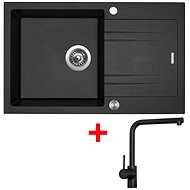 Sinks LINEA 780 XC Metalblack + Elka black matt - Kitchen Sink and Tap Set