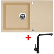 Sinks LINEA 780 XC Sahara + Elka black matt - Kitchen Sink and Tap Set
