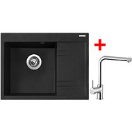 Sinks RIM 650 L Granblack + Elka - Kitchen Sink and Tap Set