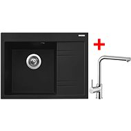Sinks RIM 650 L Metalblack + Elka - Kitchen Sink and Tap Set