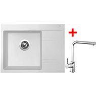Sinks RIM 650 L Milk + Elka - Kitchen Sink and Tap Set