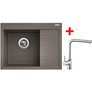 Sinks RIM 650 L Truffle + Elka - Kitchen Sink and Tap Set
