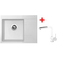 Sinks RIM 650 L Milk + Mix 3 P GR - Kitchen Sink and Tap Set