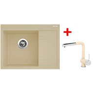 Sinks RIM 650 L Sahara + Mix 3 P GR - Kitchen Sink and Tap Set