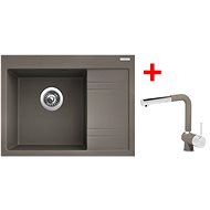 Sinks RIM 650 L Truffle + Mix 3 P GR - Kitchen Sink and Tap Set