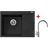 Sinks RIM 650 L Granblack + Vitalia - Kitchen Sink and Tap Set