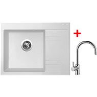 Sinks RIM 650 L Milk + Vitalia - Kitchen Sink and Tap Set