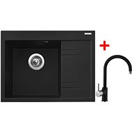 Sinks RIM 650 L Metalblack + Vitalia GR - Kitchen Sink and Tap Set
