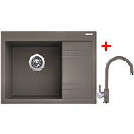 Sinks RIM 650 L Truffle + Vitalia GR - Kitchen Sink and Tap Set