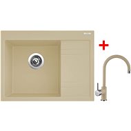 Sinks RIM 650 L Sahara + Vitalia GR - Kitchen Sink and Tap Set