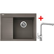 Sinks RIM 650 P Truffle + Elka - Kitchen Sink and Tap Set