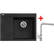 Sinks RIM 650 P Granblack + Elka - Kitchen Sink and Tap Set