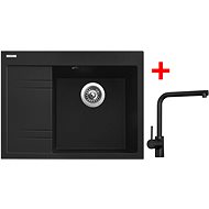 Sinks RIM 650 P Metalblack + Elka black matt - Kitchen Sink and Tap Set