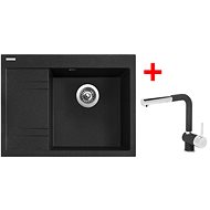 Sinks RIM 650 P Granblack + Mix 3 P GR - Kitchen Sink and Tap Set