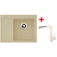 Sinks RIM 650 P Sahara + Mix 3 P GR - Kitchen Sink and Tap Set