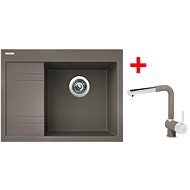 Sinks RIM 650 P Truffle + Mix 3 P GR - Kitchen Sink and Tap Set