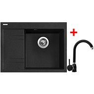 Sinks RIM 650 P Granblack + Polo GR - Kitchen Sink and Tap Set