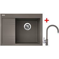 Sinks RIM 650 P Truffle + Vitalia GR - Kitchen Sink and Tap Set