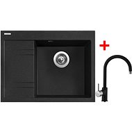 Sinks RIM 650 P Granblack + Vitalia GR - Kitchen Sink and Tap Set