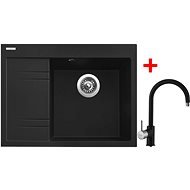 Sinks RIM 650 P Metalblack + Vitalia GR - Kitchen Sink and Tap Set