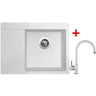 Sinks RIM 650 P Milk + Vitalia GR - Kitchen Sink and Tap Set