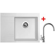 Sinks RIM 650 P Milk + Vitalia - Kitchen Sink and Tap Set